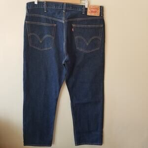 Vintage Y2K Men's Levi's 505 Dark Wash Regular Fit Straight Leg Jeans, 40x30